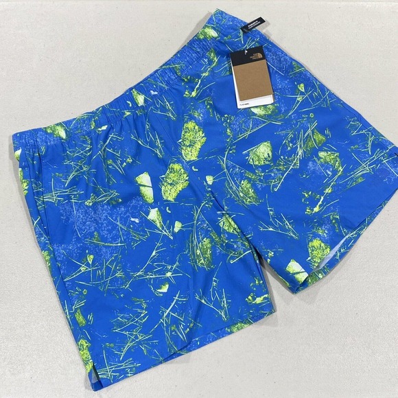 The North Face Wander Short Mens XL Blue SuperSonic Print Standard Fit‎ Dry TNF - Picture 1 of 8